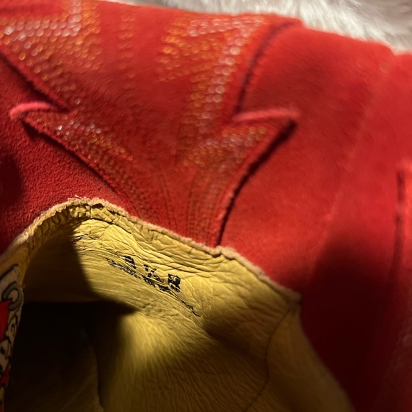 Gorgeous RED Old Gringo Fold Over boots - Picture 6 of 11